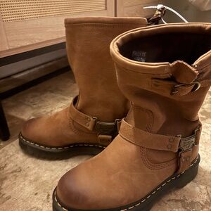 Dr. Martens Tan Leather Harness Boots